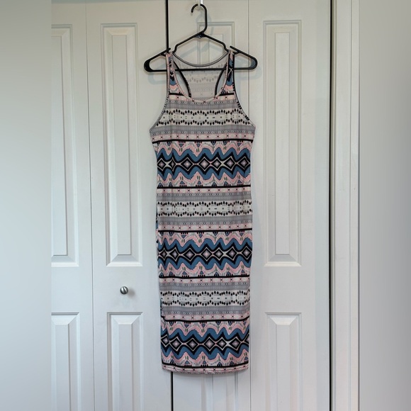 SHEIN Dresses & Skirts - SHEIN Blue and Pink Sheath Midi Dress - Size Small